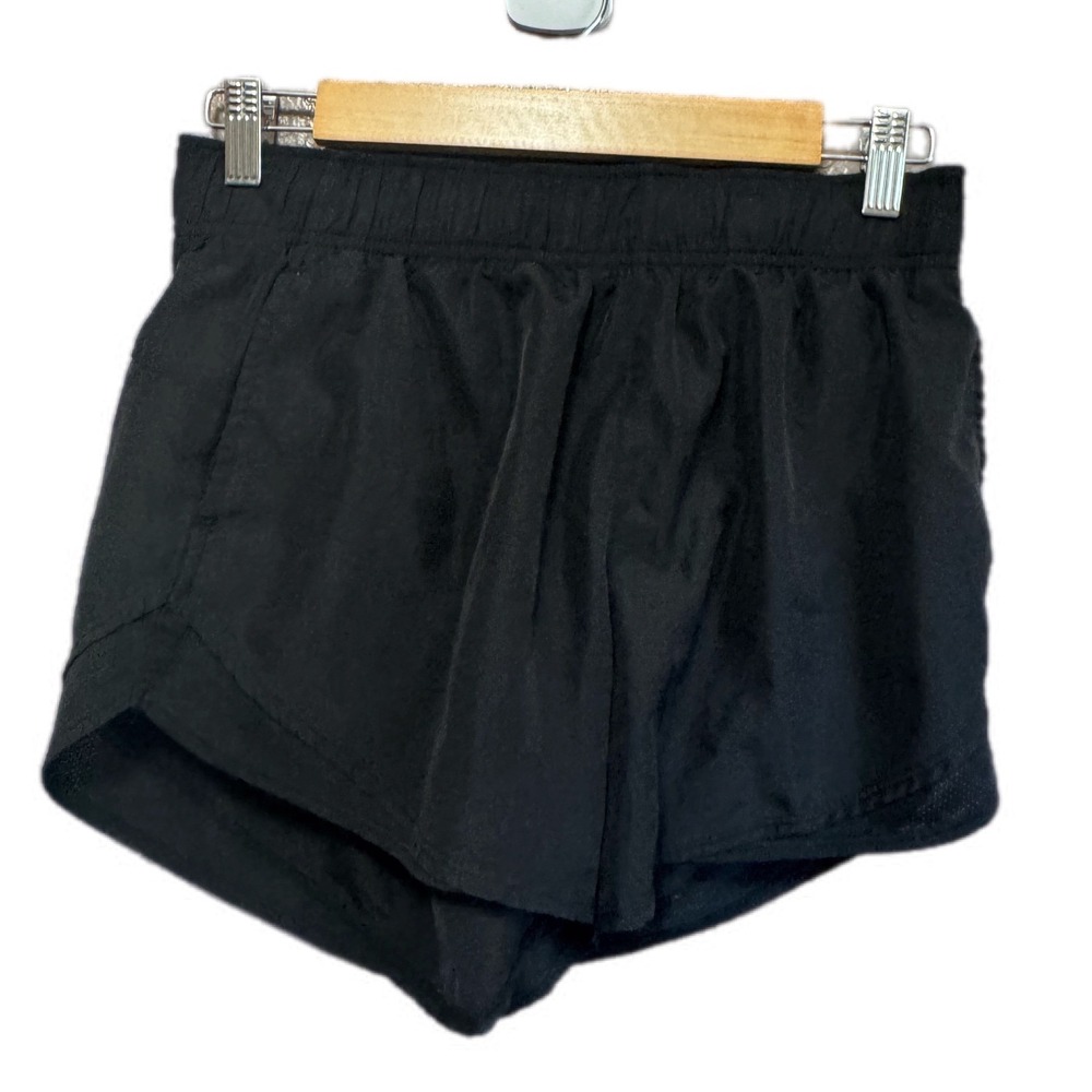 Athletic Works Running Shorts Womens S Black good Mesh Trim Pockets Liner